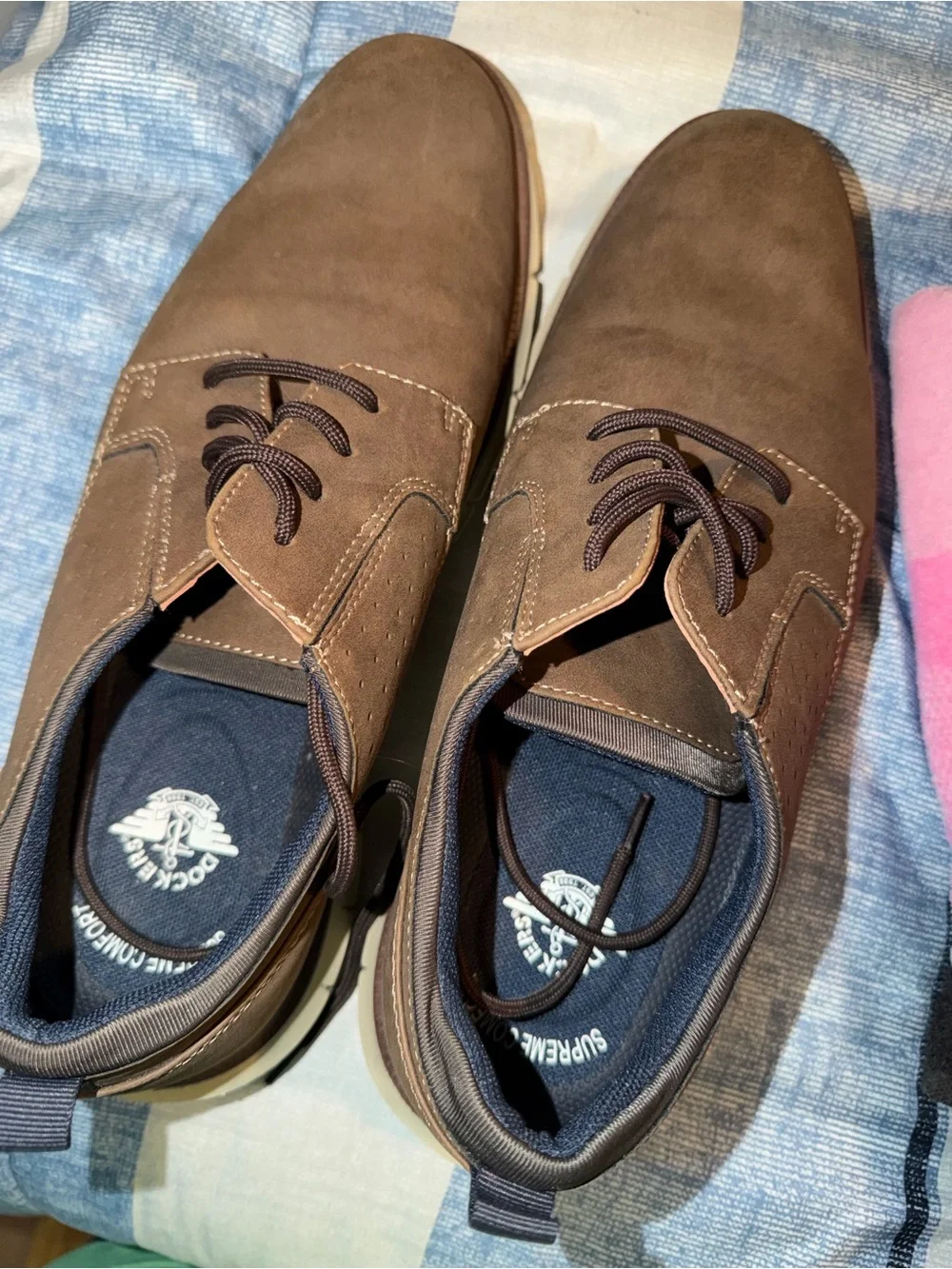 Dockers Brown Suede-Look Derby Shoes